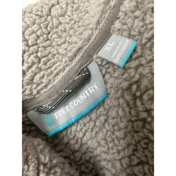 Free Country Gray Grey Soft Thick Fleece Zip-Up Vest 2 Zip Pockets Size XL - Picture 6 of 10